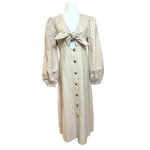 English factory Midi Long sleeve 100% cotton dress